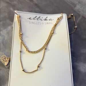 Ettika Gold Double Chain Necklace